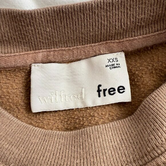 Aritzia Wilfred Free Tan Crewneck Sweatshirt Size XXS Oversized - Picture 6 of 8